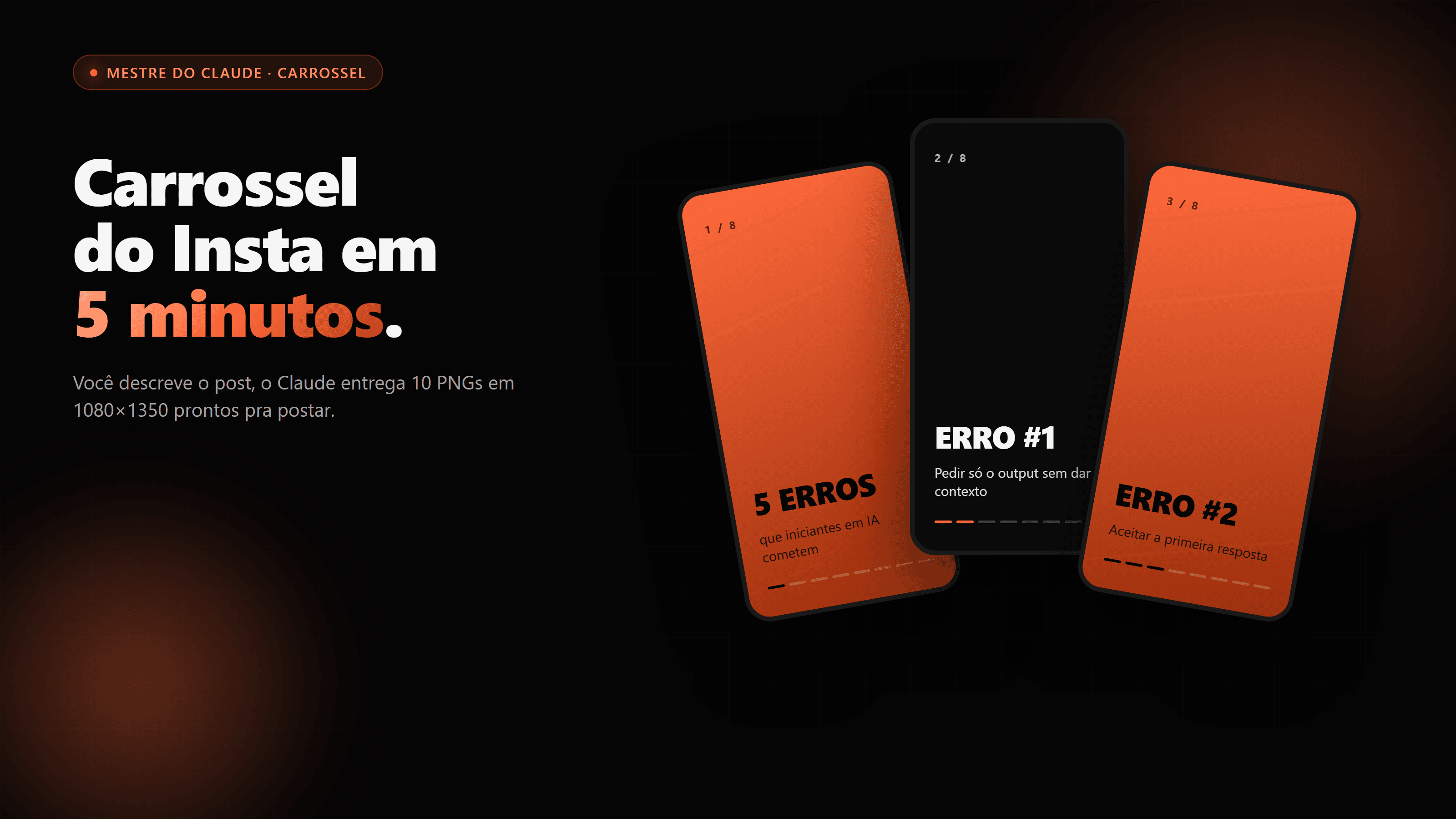 Como criar um carrossel do Instagram em 5 minutos com o Claude Code