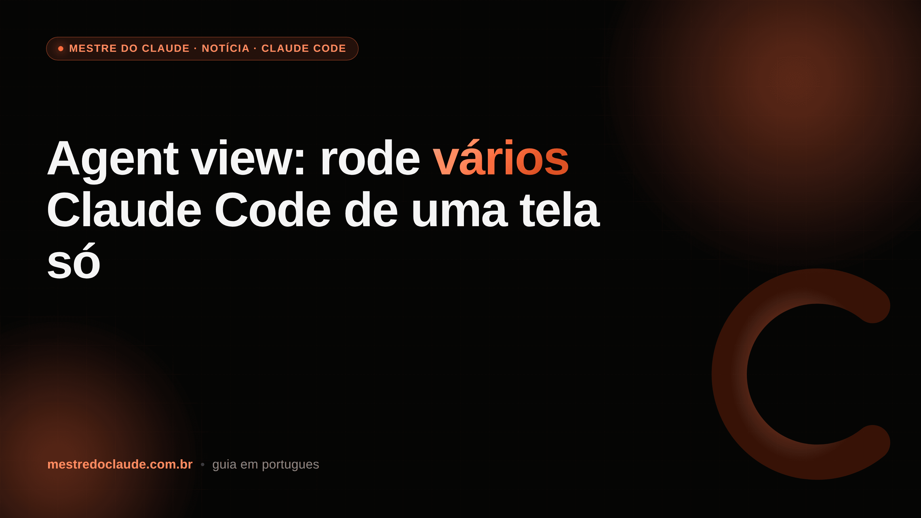 Agent view: rode vários Claude Code de uma tela só