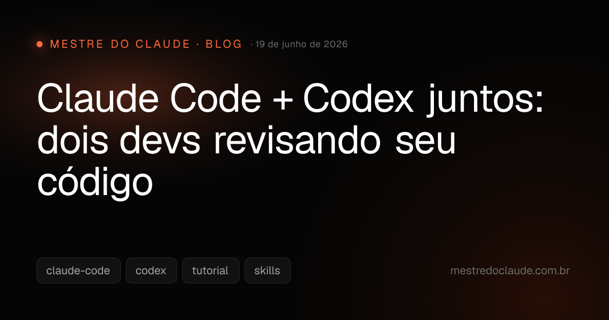 Claude Code + Codex juntos: dois devs revisando seu código · Mestre do ...